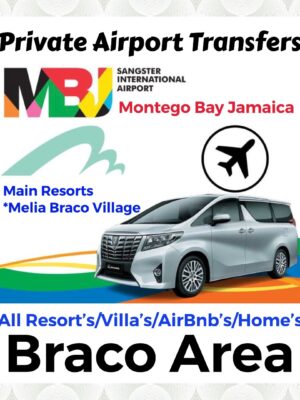 Private Transfer From Sangster International Airport Montego Bay to All Resorts, Villas, AirBnbs & Homes in Braco Area